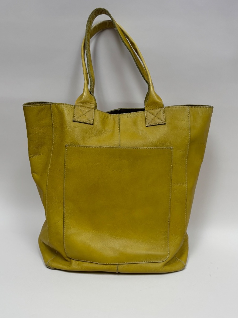 Vintage Hobo International Large Olive Green Leather Tote Handbag